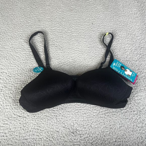 Vanity Fair Body Shine T Shirt Bra Women 38B Black Full Coverage Wire Free 72298 - Picture 1 of 7